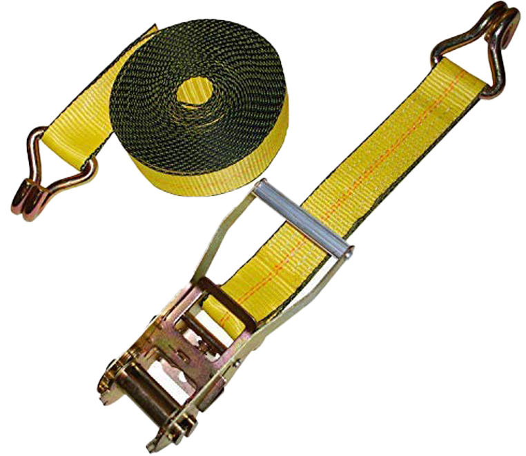 Ratchet strap with double J hook